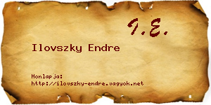 Ilovszky Endre névjegykártya