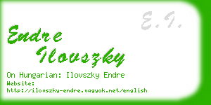 endre ilovszky business card